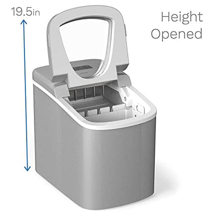 hOmeLabs Portable Ice Maker Machine for Counter Top - Makes 26 lbs of Ice per 24 Hours - Ice Cubes Ready in 8-10 Minutes - Electric Ice Making Machine with Ice Scoop and 1.5 lb Ice Storage - Silver