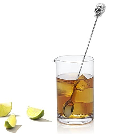 12" Skull Bar Spoon Stainless Steel Mixing Spoon Spiral Pattern Long Handle Cocktail Spoon Pitcher Spoon by Homestia