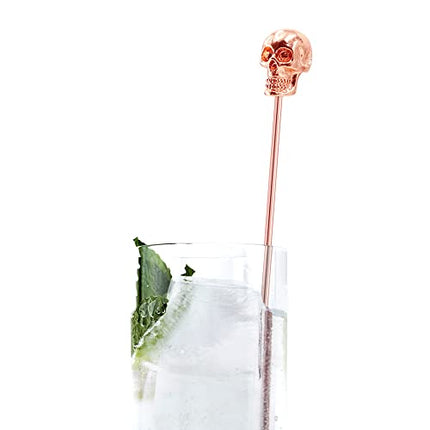 Homestia 6 Pcs Rose Gold Coffee Stirrers Stainless Steel 8" Beverage Stir Sticks Drinking Swizzle Sticks with Decor Top for Mixing Cocktail, Hot Cocoa, Creamer
