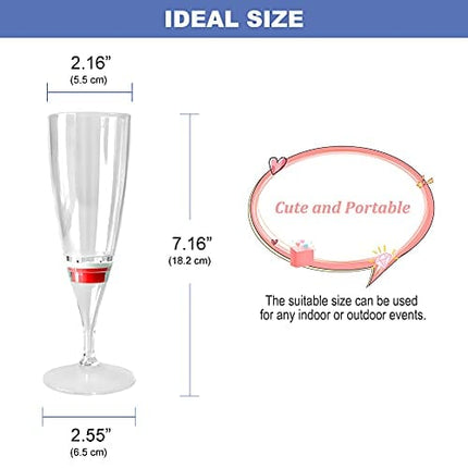 HOMEYA LED Wine Champagne Flute Glasses, (Set of 6 Multi-Color) Water Liquid Activated Flashing Light Up Cup Blinking Cocktail Whisky Drinkware Glow Mugs for Wedding Bar Club Christmas Party Gifts