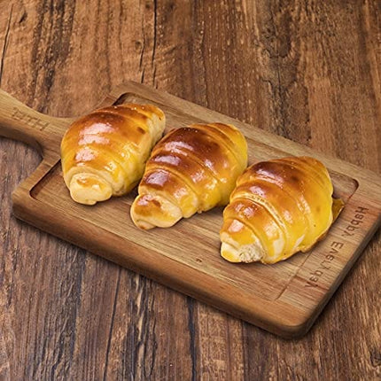 Acacia Wood Paddle Serving Board HAPPY EVERYDAY Engraved, 15 x 7.1 In Small Kitchen Wooden Cutting Board With Handle, Slicing Board for Cooked Food, Bread Serving Board By HTB