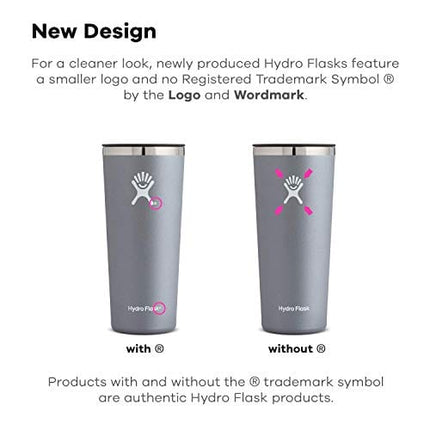 Hydro Flask Tumbler Cup - Stainless Steel & Vacuum Insulated - Press-In Lid - 22 oz, Graphite