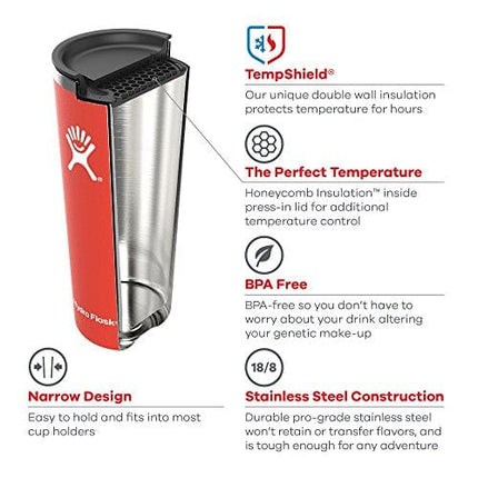Hydro Flask Tumbler Cup - Stainless Steel & Vacuum Insulated - Press-In Lid - 22 oz, Graphite