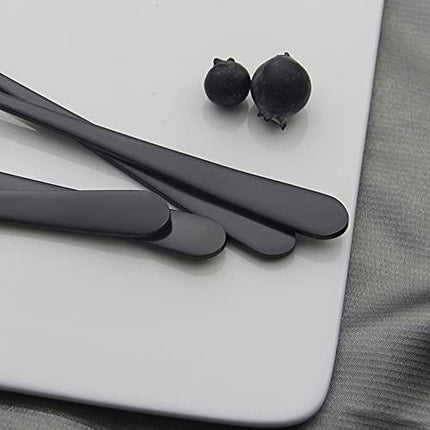 Long Handle Spoons, 9-inch Black Iced Tea Spoons, Coffee Stirrers, IQCWOOD Stainless Steel Coffee Spoons Bar Spoon, Coffee Bar Tea Spoons Long Teaspoons Cocktail Spoons for Stirring, Set of 4