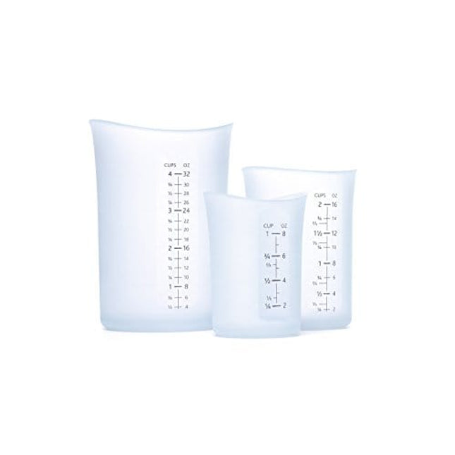 iSi Basics Measuring Set of 3 Silicone Flexible Mesauring Cup, Translucent