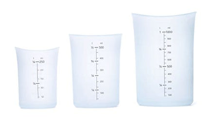 iSi Basics Measuring Set of 3 Silicone Flexible Mesauring Cup, Translucent