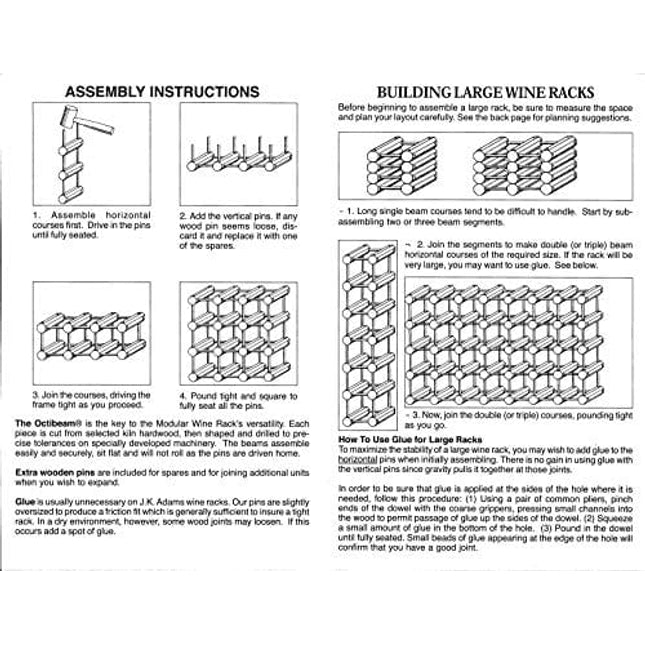 J.K. Adams Ash Wood 40-Bottle Wine Rack, Natural
