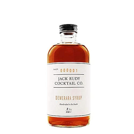 Jack Rudy Cocktail Demerara Syrup (8 ounce) | Amber Demerara Sugar | Syrup for Cocktail Mixers, Coffee, and Desserts |