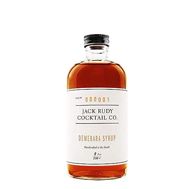 Jack Rudy Cocktail Demerara Syrup (8 ounce) | Amber Demerara Sugar | Syrup for Cocktail Mixers, Coffee, and Desserts |
