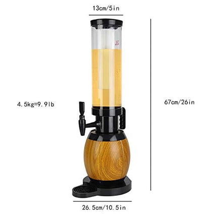 JIAWANSHUN 100 oz Beer Tower Dispenser Beverage Dispenser with Ice Tube&LED Lights for Bar Home Parties Buffet Restaurant