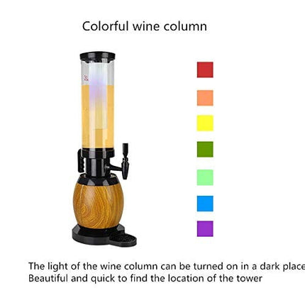 JIAWANSHUN 100 oz Beer Tower Dispenser Beverage Dispenser with Ice Tube&LED Lights for Bar Home Parties Buffet Restaurant