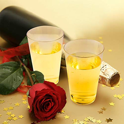 JOLLY CHEF 14 oz Clear Plastic Cups, 50 Pack Heavy-duty Party Glasses, Disposable plastic cups for wedding Cocktails Tumblers, Ideal for Halloween, Christmas, and Thanksgiving Parties