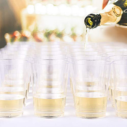 JOLLY CHEF 14 oz Clear Plastic Cups, 50 Pack Heavy-duty Party Glasses, Disposable plastic cups for wedding Cocktails Tumblers, Ideal for Halloween, Christmas, and Thanksgiving Parties