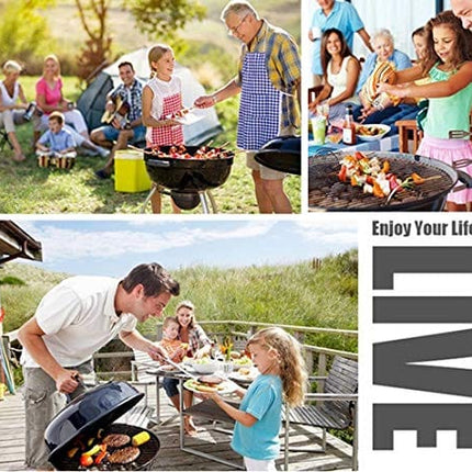 JOMVERL 12PCS Kabob Skewers Flat Metal BBQ Barbecue Skewer 14" Long Stainless Steel Shish Kebob Sticks Wide Reusable Grilling Skewers Set for Meat Shrimp Chicken Vegetable, 12 Pack