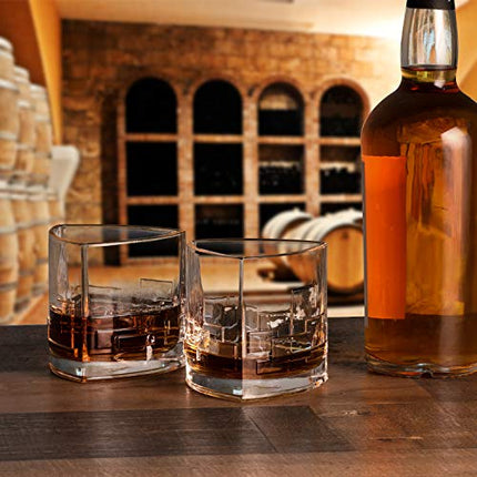 JoyJolt Revere Scotch Glasses, Old Fashioned Whiskey Glasses 11-Ounce, Ultra Clear Whiskey Glass for Bourbon and Liquor, Set Of 2 Glassware