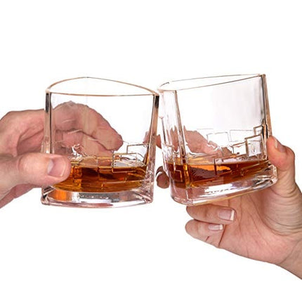JoyJolt Revere Scotch Glasses, Old Fashioned Whiskey Glasses 11-Ounce, Ultra Clear Whiskey Glass for Bourbon and Liquor, Set Of 2 Glassware