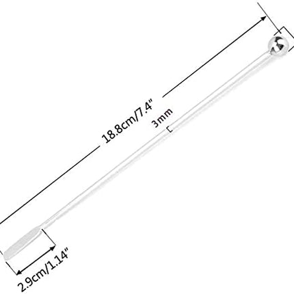 Jsdoin Stainless Steel Coffee Beverage Stirrers Stir Cocktail Drink Swizzle Stick with Small Rectangular Paddles (10 silver)