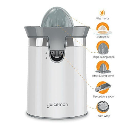 Juiceman Citrus Juicer, Small, White