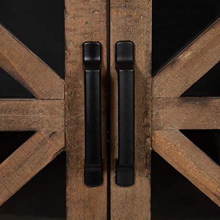 Kate and Laurel Mace Decorative Farmhouse Rustic Wood and Metal Wall Mounted Double Door Storage Cabinet