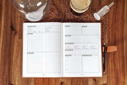 Home brew Journal for Craft Beer Homebrewers | Homebrew Logbook w/ space for 70+ recipes | Beer Glassware Reference, Beer Color Chart, Hops and Yeast Strain Chart |