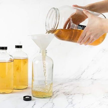 kitchentoolz 2 Pack 1 Gallon Glass Large Mason Jars Wide Mouth with Airtight Metal Lid, Safe for Fermenting Kombucha Kefir Kimchi, Pickling, Storing and Canning, Dishwasher Safe, Made in USA