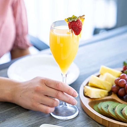 KLOVEO Plastic Champagne Flutes - Set of 6 - Made in Italy - Insanely Durable and Versatile Plastic Champagne Glasses - Reusable, Dishwasher Safe, Mimosa Glasses, White Wine Glasses - 5 oz, Clear