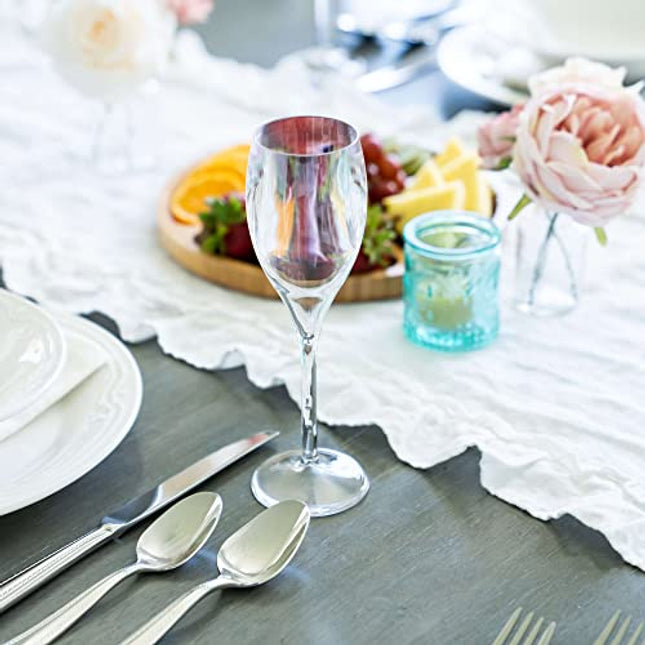 KLOVEO Plastic Champagne Flutes - Set of 6 - Made in Italy - Insanely Durable and Versatile Plastic Champagne Glasses - Reusable, Dishwasher Safe, Mimosa Glasses, White Wine Glasses - 5 oz, Clear