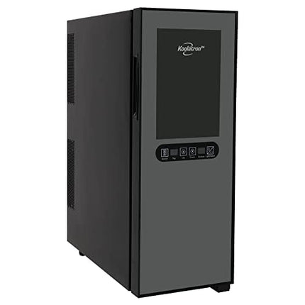 Koolatron Urban Series 12 Bottle Dual Zone Wine Cooler, Black, Thermoelectric Wine Fridge, Freestanding Wine Cellar, Red, White, Sparkling Wine Storage for Small Kitchen, Apartment, Condo, RV