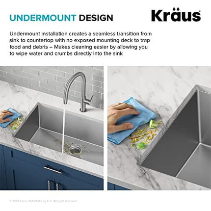 Kraus KHU100-30 Kitchen Sink, 30 Inch, Stainless Steel