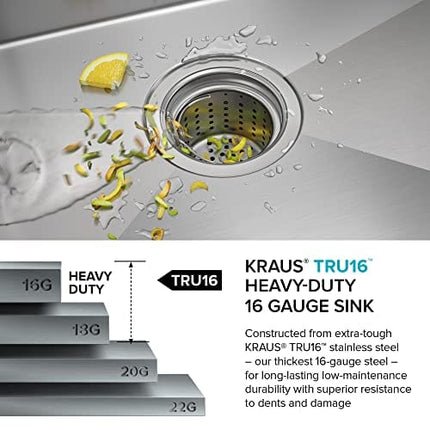 Kraus KHU100-30 Kitchen Sink, 30 Inch, Stainless Steel