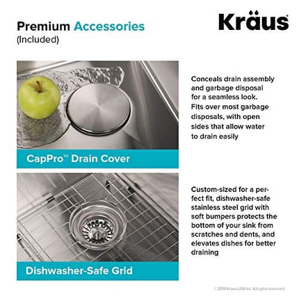 Kraus KP1TS15S-1 Pax Kitchen Sink Single Bowl, 15 Inch, Zero Radius