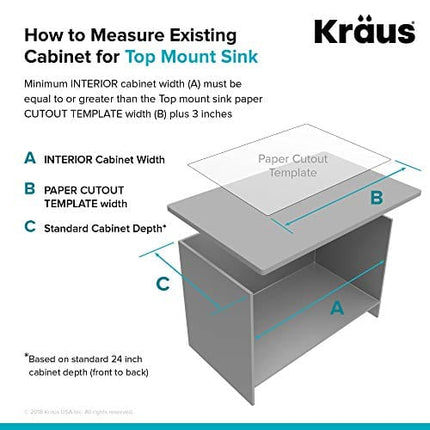 Kraus KP1TS15S-1 Pax Kitchen Sink Single Bowl, 15 Inch, Zero Radius