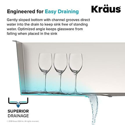 Kraus KP1TS15S-1 Pax Kitchen Sink Single Bowl, 15 Inch, Zero Radius