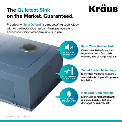 Kraus KP1TS15S-1 Pax Kitchen Sink Single Bowl, 15 Inch, Zero Radius