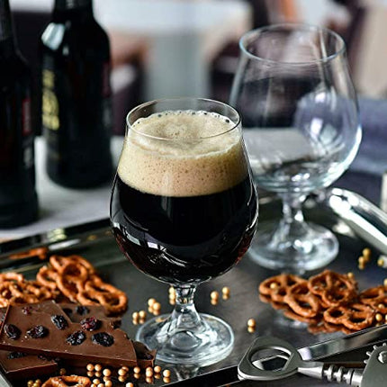 Krosno Dark Ale Stout Beer Glasses | Set of 6 | 16.9 oz | Elite Collection | Perfect for Home, Restaurants and Parties | Dishwasher Safe