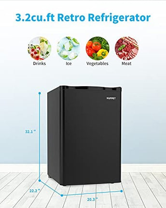 KUPPET Mini Refrigerator Compact Refrigerator-Small Drink Food Storage Machine for Dorm, Garage, Camper, Basement or Office, Single Door Mini Fridge, 4.5 Cu.Ft,Black