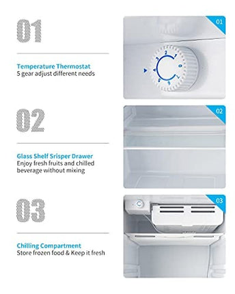 KUPPET Mini Refrigerator Compact Refrigerator-Small Drink Food Storage Machine for Dorm, Garage, Camper, Basement or Office, Single Door Mini Fridge, 4.5 Cu.Ft,Black
