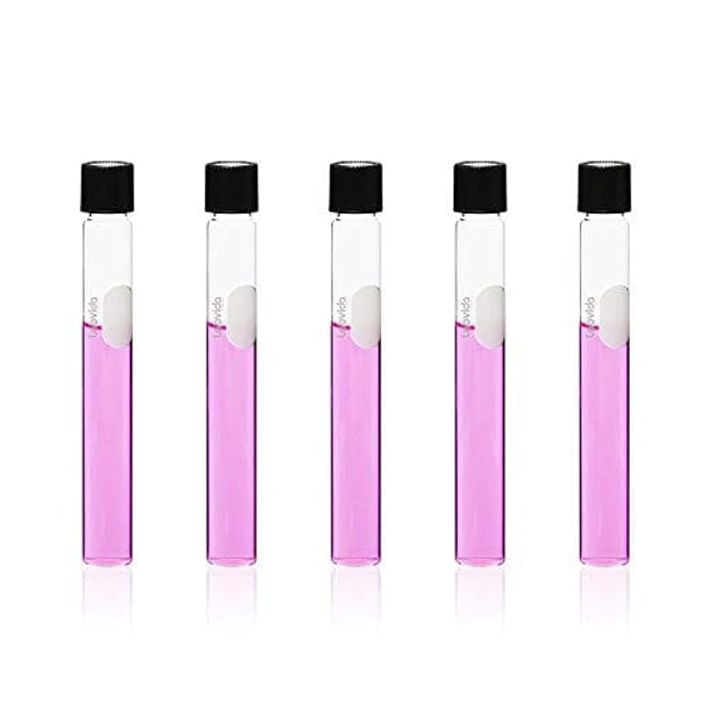 Labvida 40pcs of Glass Serological Test Tubes with Black Bakelite Screw Caps Silicon Liners, Vol.15ml 16x150mm with Marking Area, Borosilicate Glass Material, Flat Bottom, LVH004