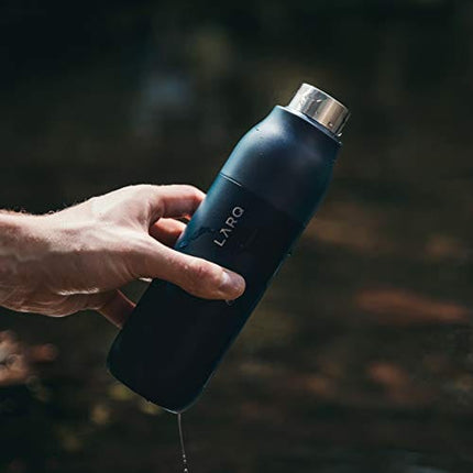 LARQ Bottle - Self-Cleaning and Insulated Stainless Steel Water Bottle with Award-winning Design and UV Water Sanitizer, 17oz, Monaco Blue