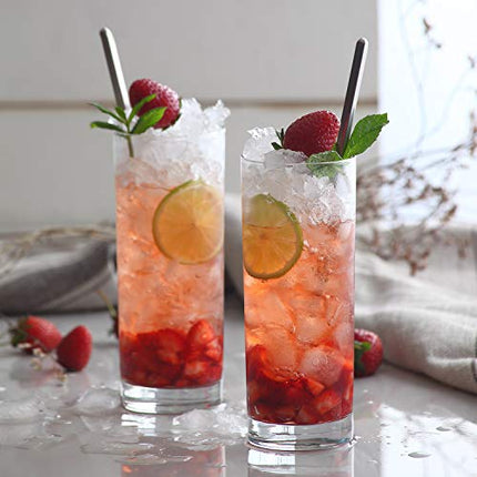 lav Collins Glasses for Cocktails - Highball Glasses Set of 6-12.25 Oz Tall Bar Glasses for Long Drink Cocktails - Clear Mixed Drink Glasses - Drinking Cups for Beverages - Made in Europe