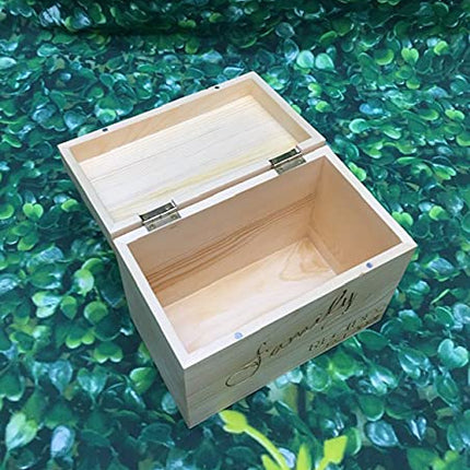 LGU(TM Monogrammed Personalized Custom Family Recipe Box Wood Box