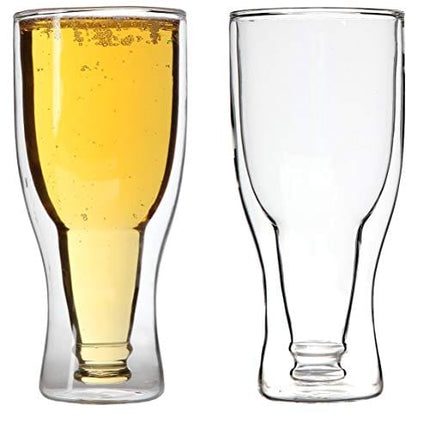 Lily's Home Upside Down Double Wall Beer Glass (Set of 2)