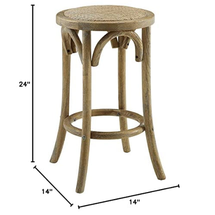 Bronwyn Natural Rattan Seat Backless Counter Stool by Linon