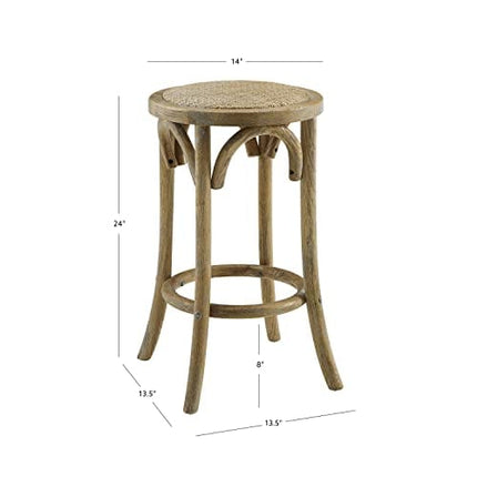 Bronwyn Natural Rattan Seat Backless Counter Stool by Linon