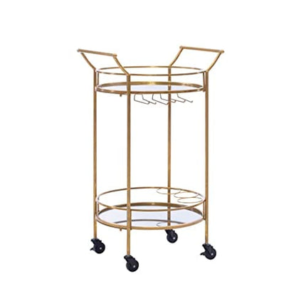 Linon Round Bar Cart, Gold