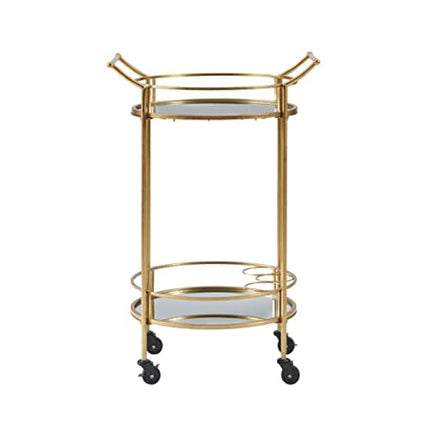 Linon Round Bar Cart, Gold