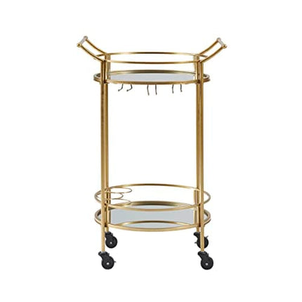 Linon Round Bar Cart, Gold