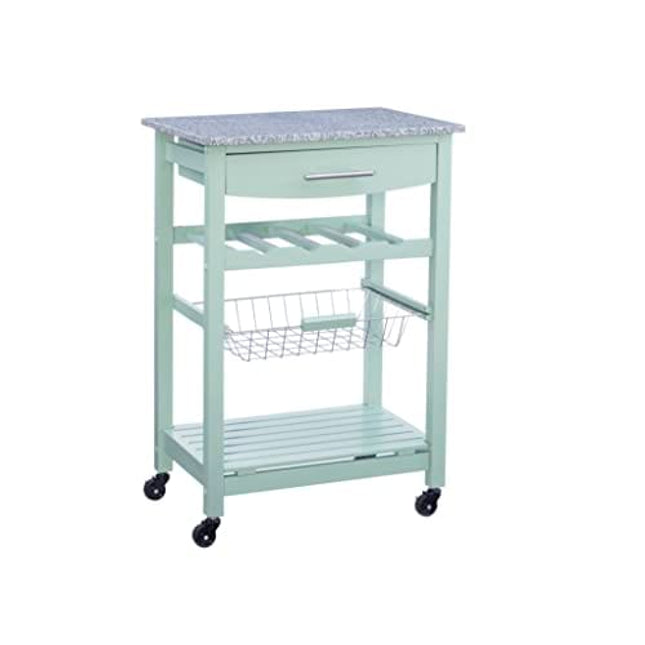 Linon Kitchen Island, Green, 15.75 x 22.83 x 33.86 Inches