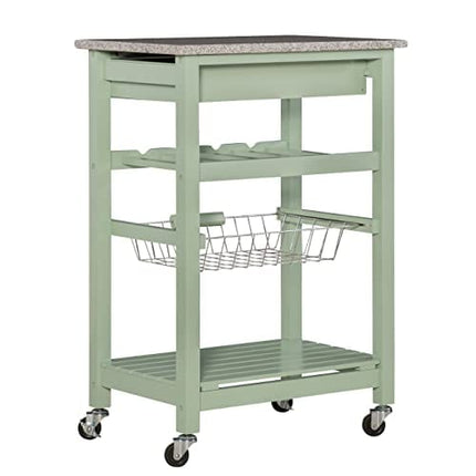 Linon Kitchen Island, Green, 15.75 x 22.83 x 33.86 Inches