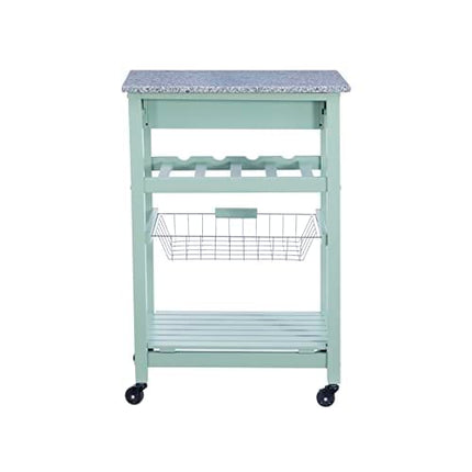Linon Kitchen Island, Green, 15.75 x 22.83 x 33.86 Inches